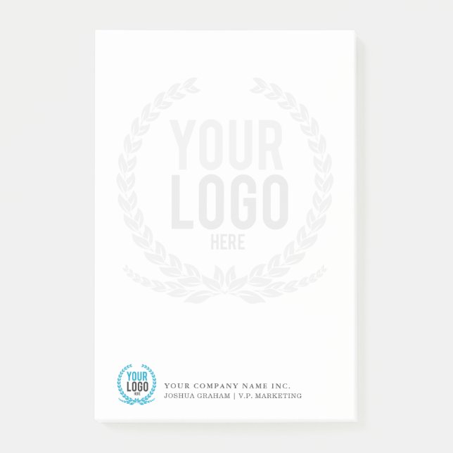 Your Business Logo Faded Backdrop Customised Post-it Notes (Front)