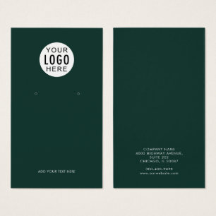 Your Business Logo Green Earrings Display Card