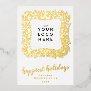 Your Business Logo Happiest Holidays Frame Wreath