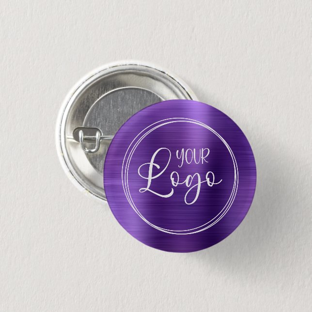 Your Business Logo Here Amethyst Ombre 3 Cm Round Badge (Front & Back)