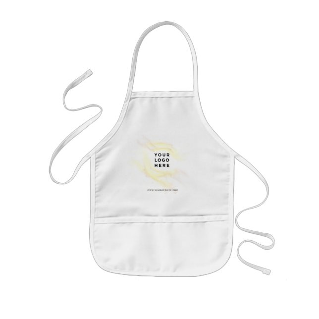 Your Business Logo Here Yellow Honey Branded Kids Apron (Front)
