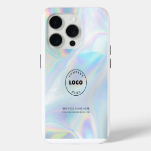 Your Business Logo Holographic Corporate Employees iPhone 15 Pro Case