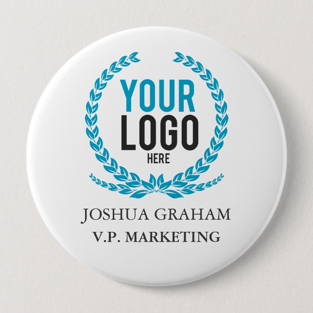 Your Business Logo | Job Title Custom 10 Cm Round Badge (Front)