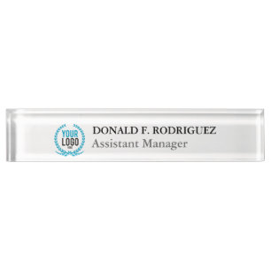 Your Business Logo   Job Title Custom Nameplate