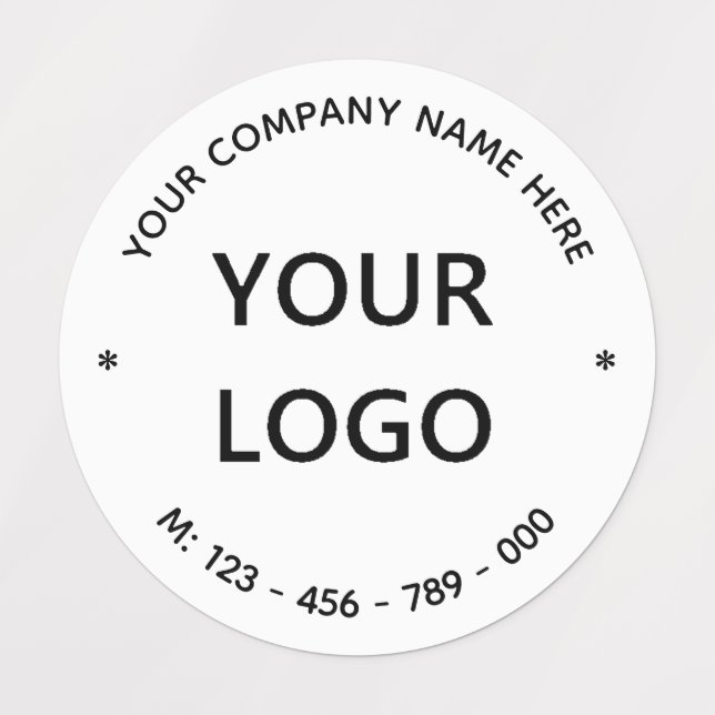 Your Business Logo Labels Example Custom Text (Design 1)
