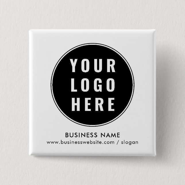 Your Business Logo Minimalist Conference Swag 15 Cm Square Badge (Front)