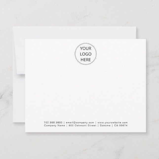 Your Business Logo Minimalist Professional White N Card (Front)
