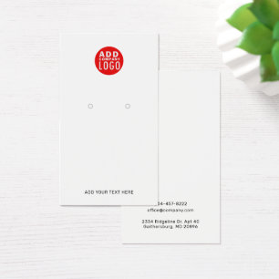 Your Business Logo Modern Earrings Display Card