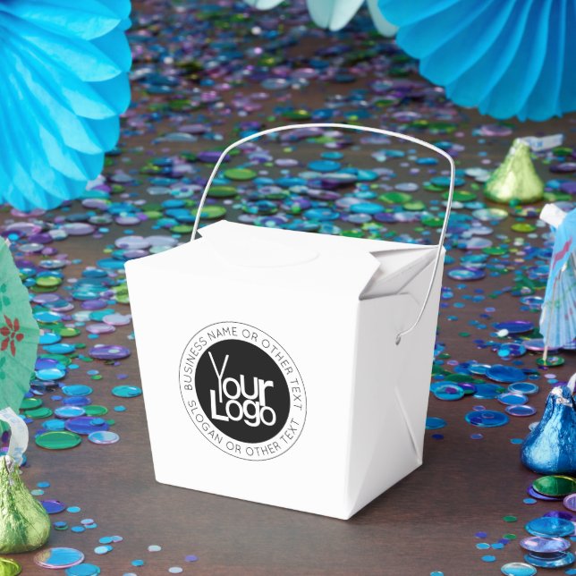 Your Business  Logo & Modern Simple Editable Text Favour Box (Party)