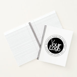 Your Business Logo & Modern Simple Editable Text Notebook