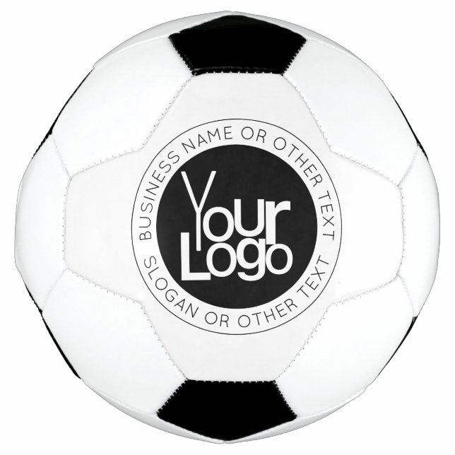 Your Business  Logo & Modern Simple Editable Text Soccer Ball (Front)