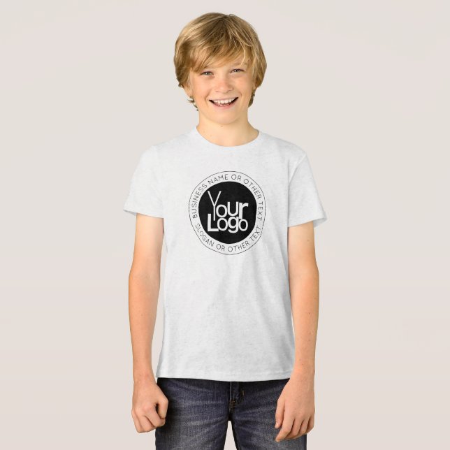 Your Business  Logo & Modern Simple Editable Text Tri-Blend Shirt (Front Full)