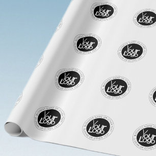 Your Business  Logo & Modern Simple Editable Text Wrapping Paper