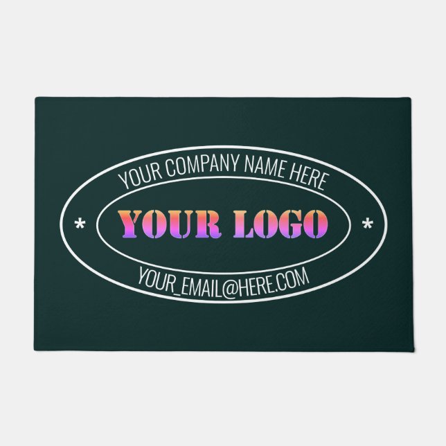 Your Business Logo Name Address Office Personalise Doormat (Front)