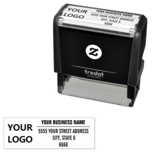 Your Business Logo Name Address Personalised Stamp