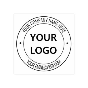 Your Business Logo Name Office Personalised Modern Rubber Stamp