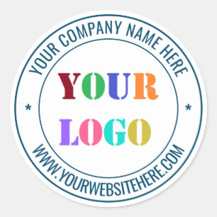 Your Business Logo Name Website and Colours Sticke Classic Round Sticker