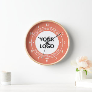 Your Business Logo Name Website Branded Clock