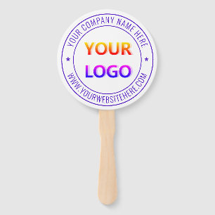 Your Business Logo Name Website Hand Fan Stamp