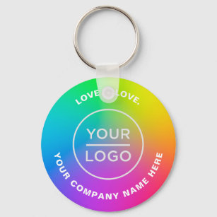 Your Business Logo Ombré Rainbow lgbt Key Ring