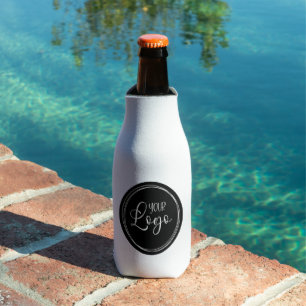 Your Business Logo on Black Circle Bottle Cooler