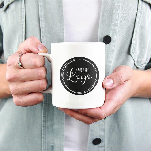 Your Business Logo on Black Circle Coffee Mug (Your Business Logo on Black Circle Coffee Mug)