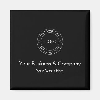 Your Business Logo on Black Custom Magnet