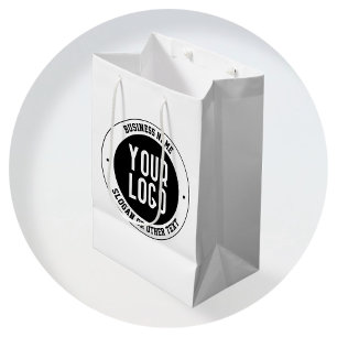 Your Business Logo or Design   Bold Editable Text Medium Gift Bag