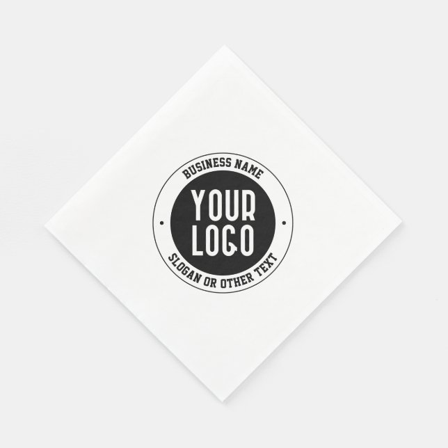 Your Business Logo or Design | Bold Editable Text Napkin (Corner)