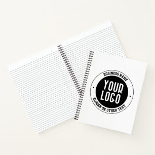 Your Business Logo or Design   Bold Editable Text Notebook
