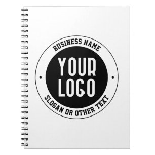 Your Business Logo or Design Bold Editable Text Notebook