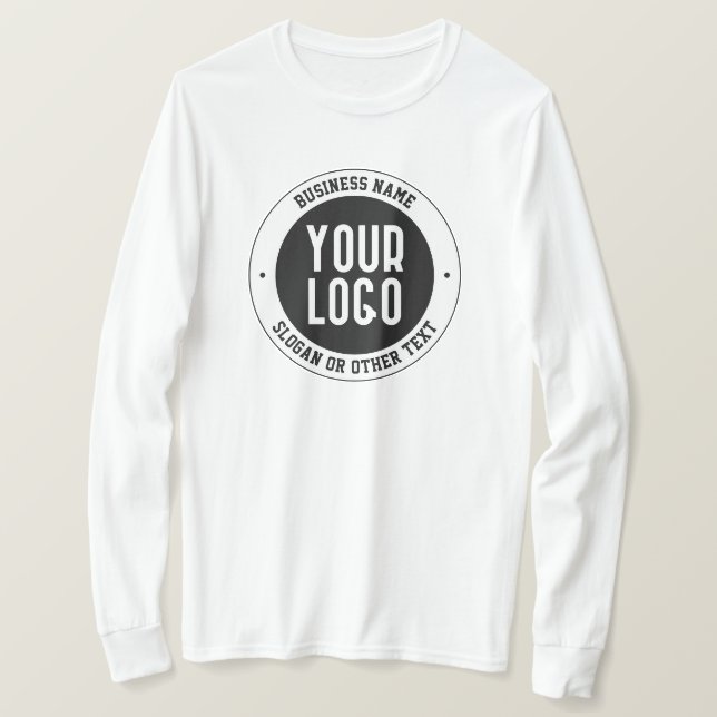 Your Business Logo or Design | Bold Editable Text T-Shirt (Design Front)