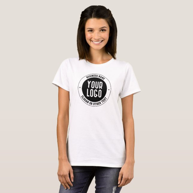 Your Business Logo or Design | Bold Editable Text T-Shirt (Front Full)