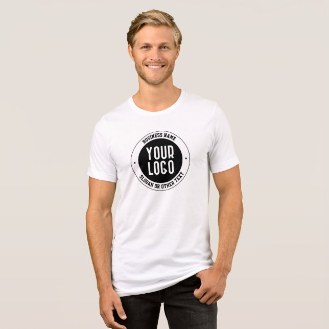 Your Business Logo or Design | Bold Editable Text Tri-Blend Shirt (Front Full)