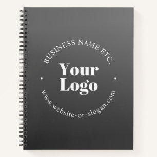 Your Business Logo or Design & Editable Text Notebook