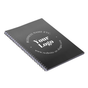Your Business Logo or Design & Editable Text Notebook