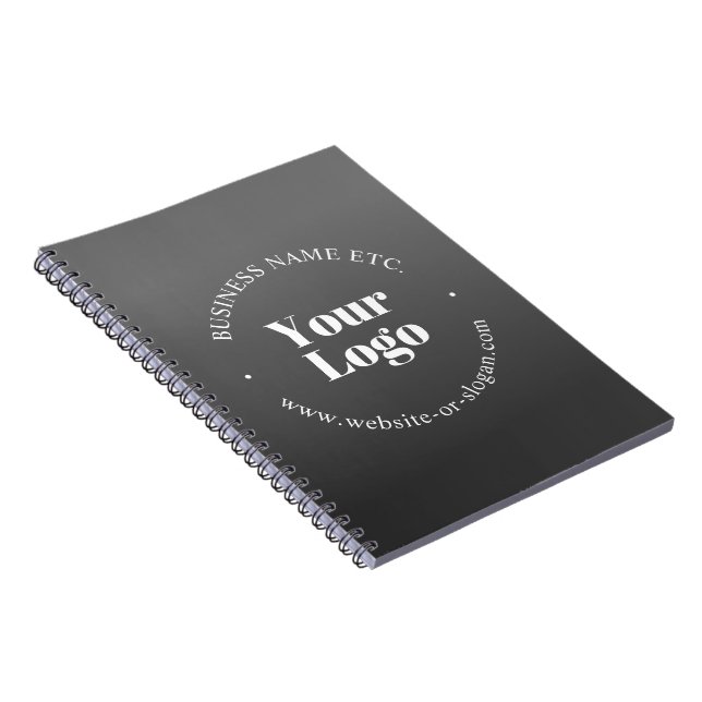 Your Business Logo or Design & Editable Text Notebook (Right Side)