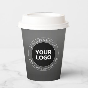Your Business Logo or Design & Editable Text Paper Cups
