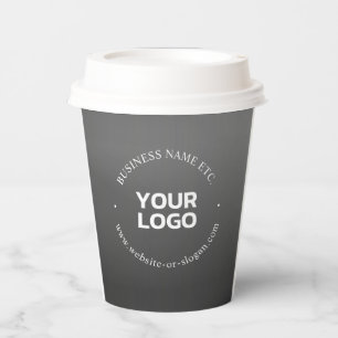 Your Business Logo or Design & Editable Text Paper Cups