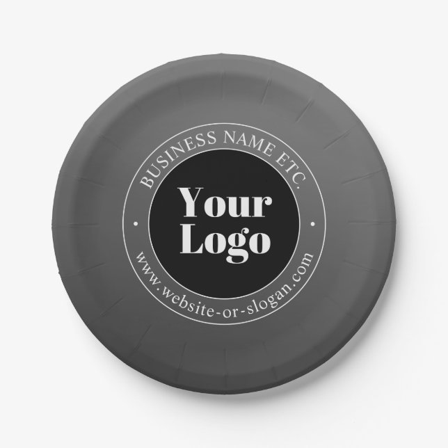 Your Business Logo or Design & Editable Text Paper Plate (Front)