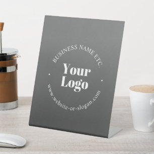 Your Business Logo or Design & Editable Text Pedestal Sign