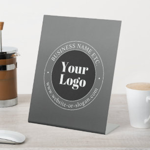 Your Business Logo or Design & Editable Text Pedestal Sign