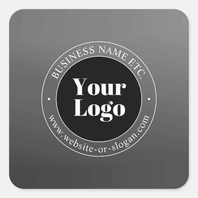 Your Business Logo or Design & Editable Text Square Sticker (Front)