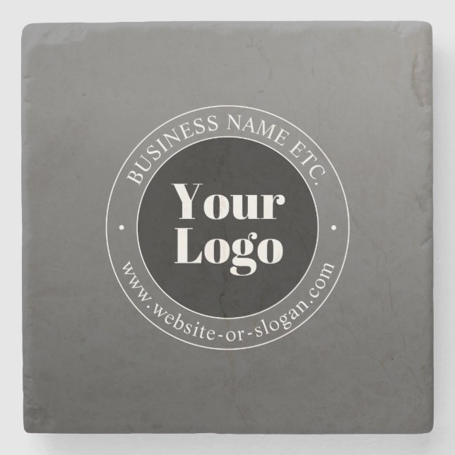 Your Business Logo or Design & Editable Text Stone Coaster (Front)