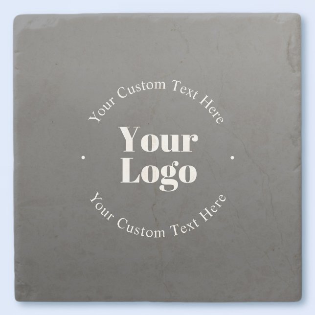 Your Business Logo or Design & Editable Text Stone Coaster (Creator Uploaded)