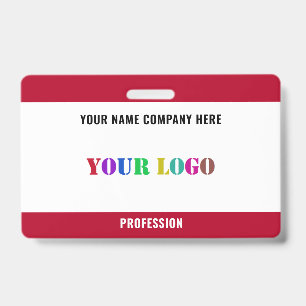 Your Business Logo or Photo Name Badges Template ID Badge