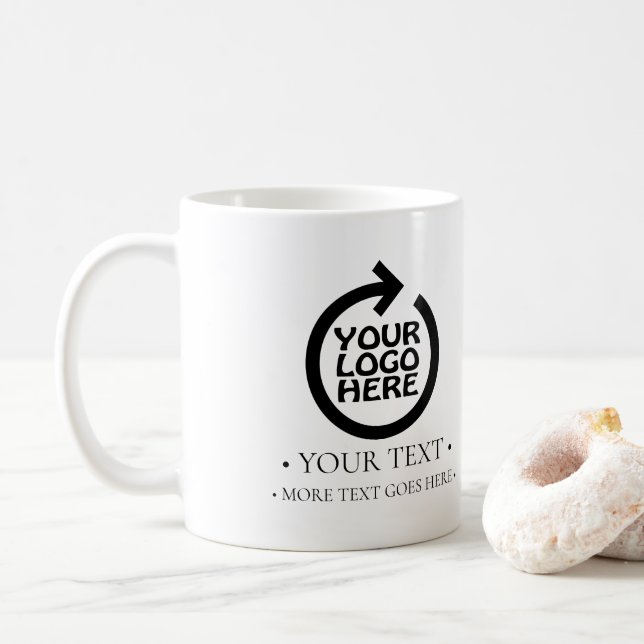 Your Business Logo Personalised Coffee Mug (With Donut)