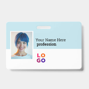 Your Business Logo, Photo, Qr Code, Name ID Badge