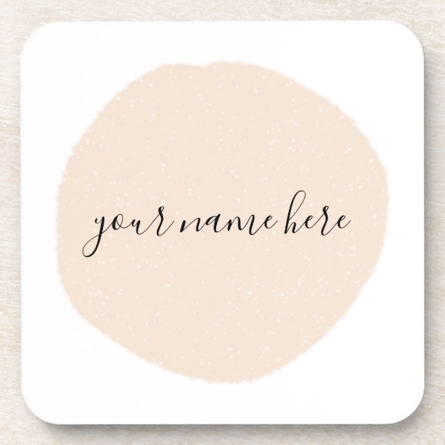Your Business Logo Pink Brushstroke Coaster (Front)