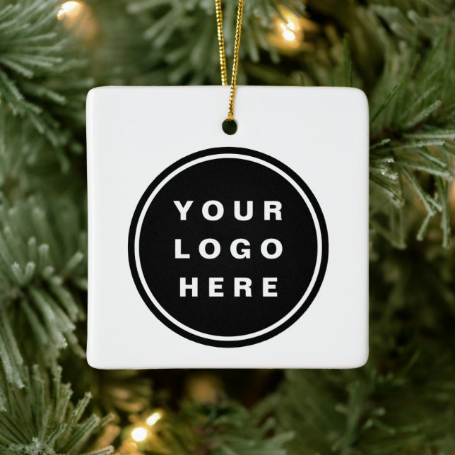 Your Business Logo Promotional Business Company Ceramic Ornament (Tree)